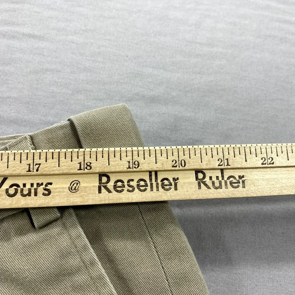 Eddie Bauer Pants Mens 38x27 Khaki Relaxed Fit Pleated Cuffed Chino Casual Dress